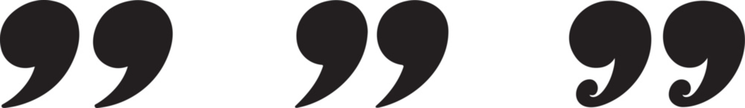 Double quotation icon, quote marks and speech punctuation vector illustration symbol.