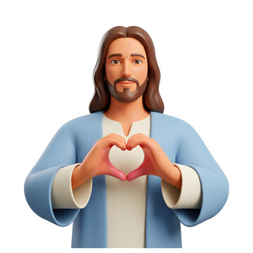 Cartoon woman holding heart symbol