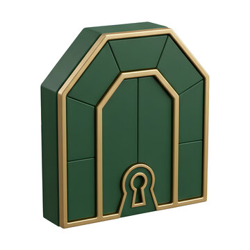 Minimalist green modern chair isolated