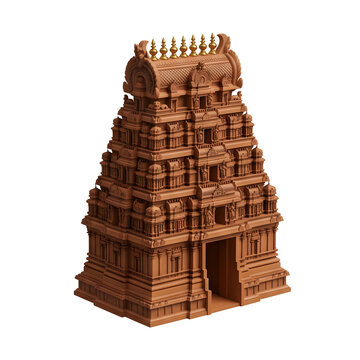 Ornate Indian Temple Tower 3D Render