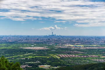 Obraz premium Panoramic View of Beijing City Skyline and CBD Skyscrapers Looked from Western Hills