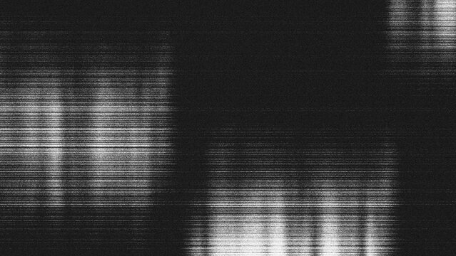 Black and white glitch texture background with vertical lines and analog static noise	