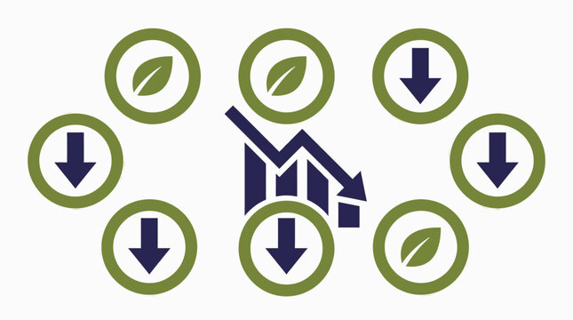 Green Initiative Cost Reduction with Downward Trend Graph