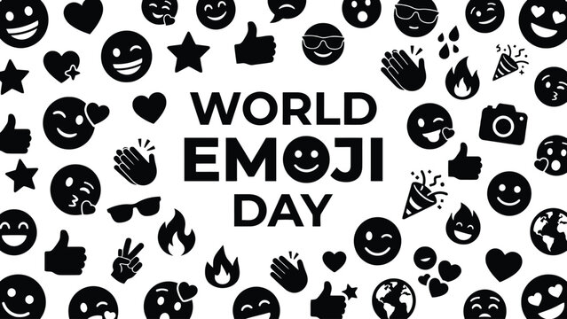 World emoji day celebration vector design