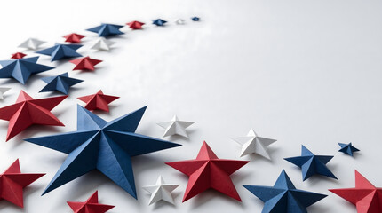 Obraz premium Patriotic USA Stars Curve Background for Independence Day