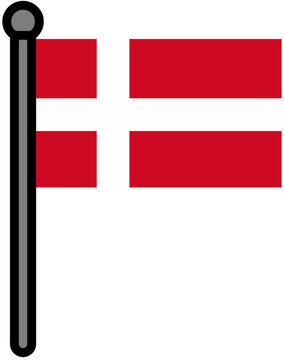Transparent Background Danish Flag for Design Use