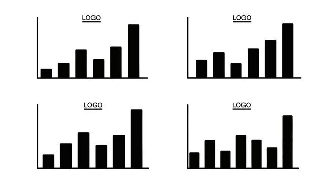 Four Bar Charts Showing Growth and Decline.