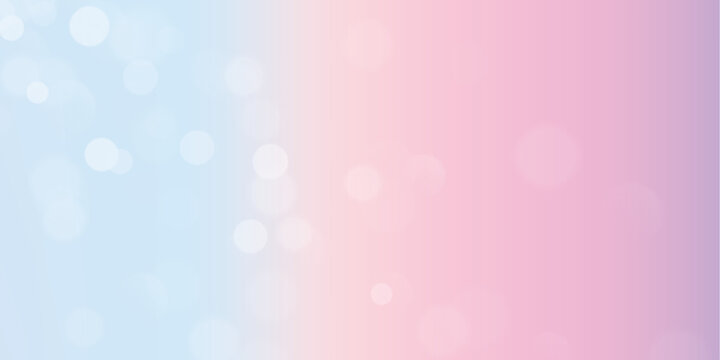 Abstract blue and pink pastel gradient background with blurry bokeh circles
