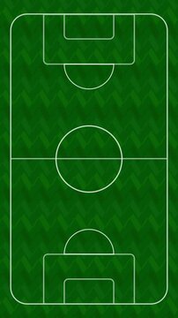 Abstract Soccer Field Top View Loop Animated Green Zigzag and Diamond Geometric Pattern Football Pitch with Line Markings for social media and stories