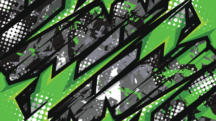 Abstract Green Racing Background with Dynamic Grunge Speed Shapes Vector © Nj Art