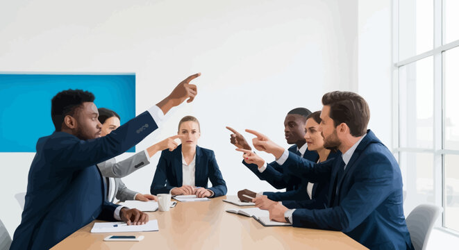 Business meeting conflict discussion.