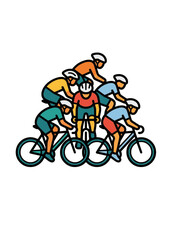 Obraz premium Cycling Race Peloton Group Vector Illustration for Sports Competition