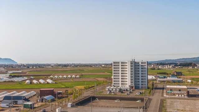 April 26 2026 Hakodate Hokuto Rural Landscape With Residential Tower
