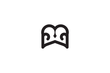 Abstract Line Art Open Book Letter B Logo Icon  Modern Minimalist Education Publish Luxury Symbol © asmaulart38