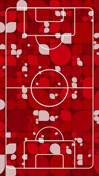 Vertical canada Flag colors Soccer Field Animated Geometric Pattern Football Pitch Loop for Social Media Stories;