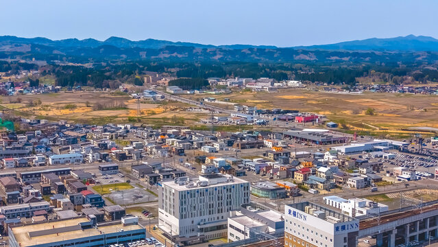 April 26 2026 Shin Aomori City Aerial Landscape With Mountains