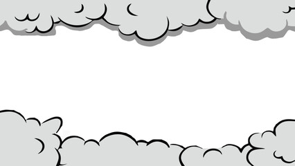Fototapeta premium Pop art comic style white cloud background vector with shadow effect and empty text space