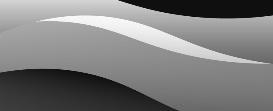 black and grey background with white dynamic line for your creative design. modern wave background.