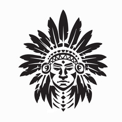 Fototapeta premium Indigenous Chief Badge Design Vector Isolated On White Background