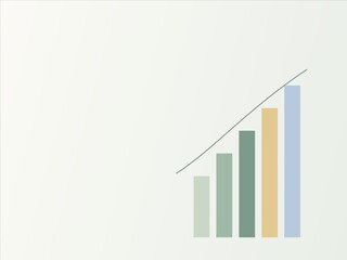 Fototapeta premium Minimal finance growth chart blocks with clean copy space