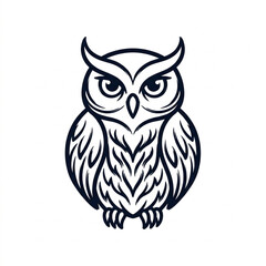 Naklejka premium Stylized Owl Illustration Minimalist Design.