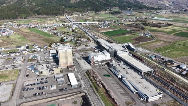 HOKKAIDO, JAPAN.High speed train station with active railway platforms April 26 2026
