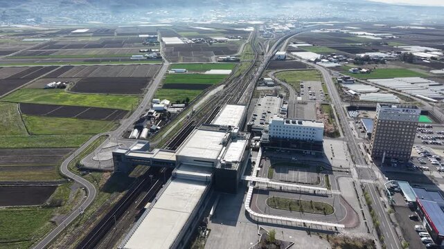 HOKKAIDO, JAPAN.High speed train station with active railway platforms April 26 2026