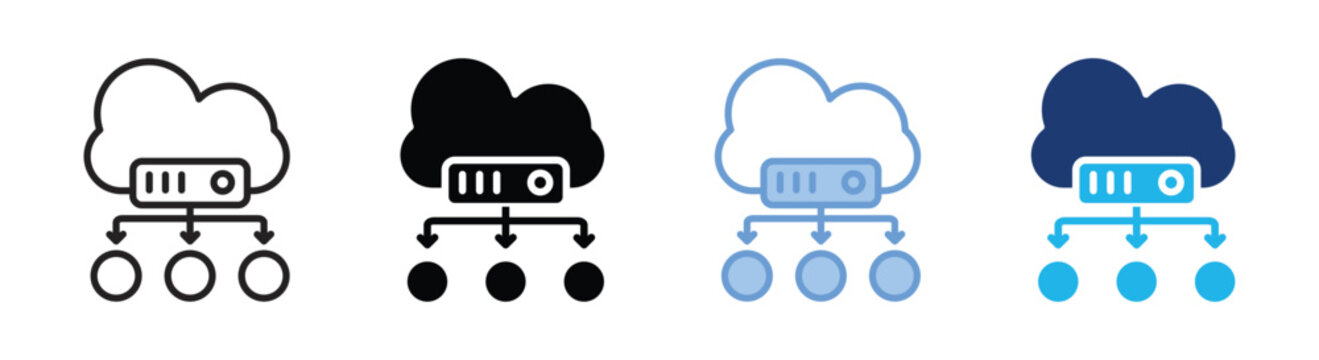 Load balancing icon set multiple style collection
