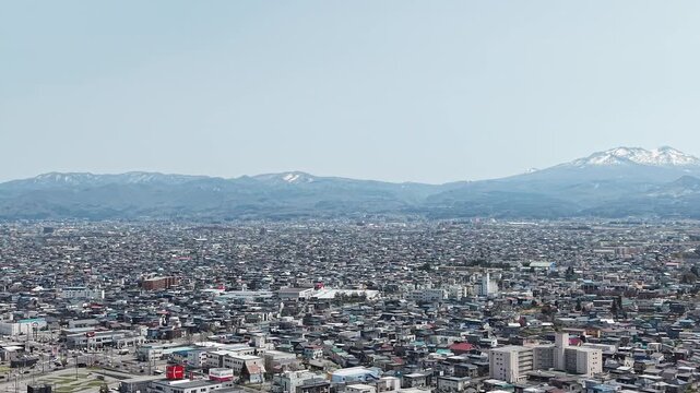 AOMORI, JAPAN.Regional city with housing and surrounding natural scenery April 26 2026