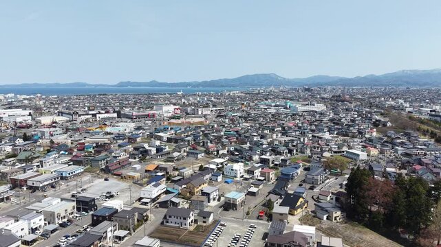 AOMORI, JAPAN. Regional city with housing and surrounding natural scenery April 26 2026