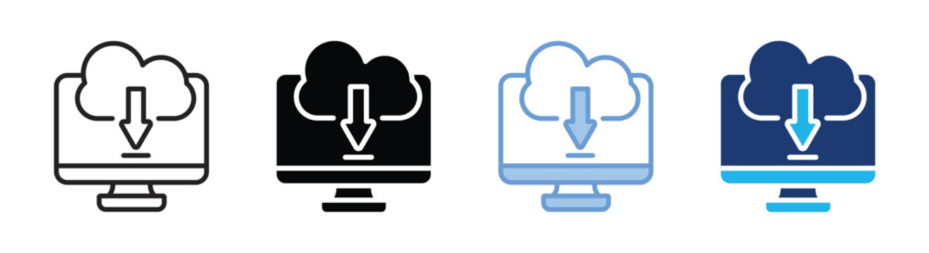Downloading icon set multiple style collection