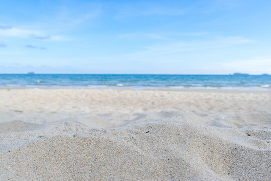 Beautiful Tropical Beach with Clear Blue Sea and Sandy Shore in Summer