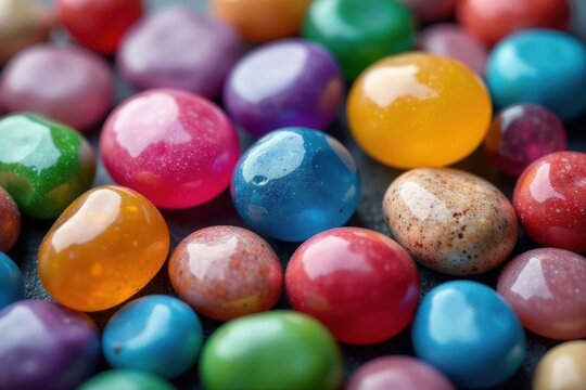 Close-up of various colorful stones, natural texture, stein muster, pebbles