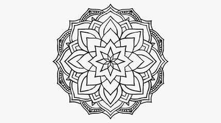 Intricate Black and White Mandala Design. © Mbeji