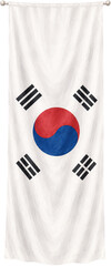 South Korea Flag Watercolor Illustration, Korean Taegeukgi National Symbol Painted on Black Background, Artistic Waving Republic of Korea Flag for Liberation Day and Cultural Events