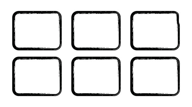 Six blank rounded-square frames arranged in a 3x2 grid on a white background, minimalist UI icon mockup