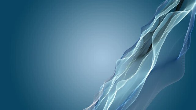 Fantastic video animation with particle wave object in slow motion and space for text, 4096x2304 loop 4K