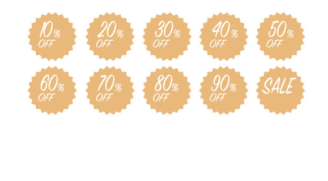 90%off-10%0ffのシンプルな販促用おしゃれ割引シール