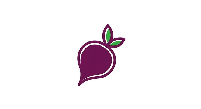 Modern Beetroot Logo  Vegetable Icon on White Background with Minimalist Design.