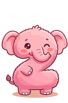 Cute Number Two Cartoon Character bitmap