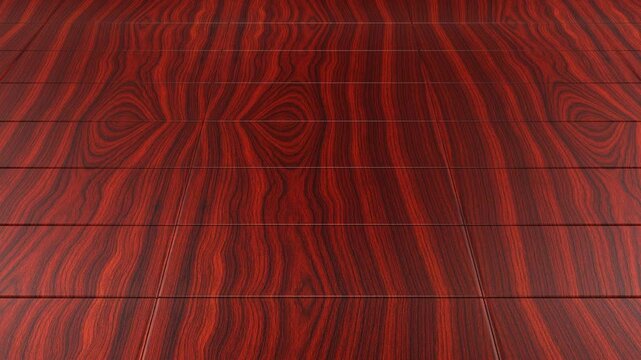 Tracking across deep burgundy wooden tiles with seamless intensive grain pattern premium exotic parquet flooring background for luxury design projects