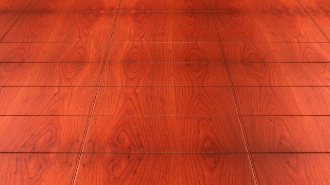 Slow movement over bright orange copper wooden tiles with seamless glossy pattern vibrant polished parquet flooring background for unique digital art