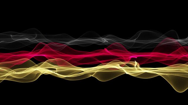 Fantastic German color wave video animation in slow motion for sport events and space for text, 4096x2304 loop 4K