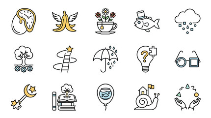 Colorful icons depicting various concepts and themes © DimDim