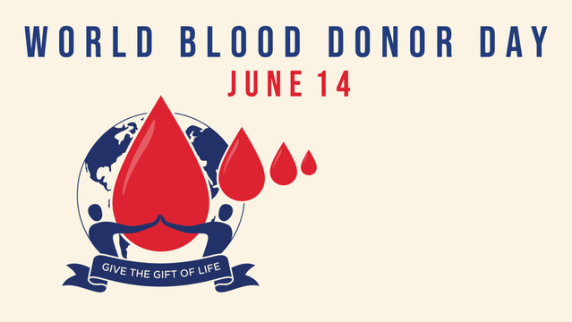 World blood donor day save the gift of life graphic design with donation hospital community transfusion awareness