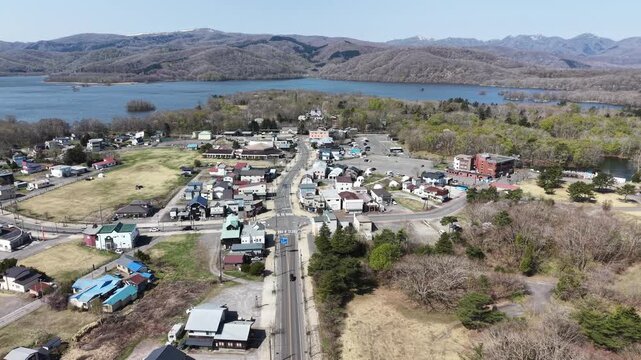 HOKKAIDO, JAPAN.Small town near Onuma Park with scenic surroundings April 26 2026