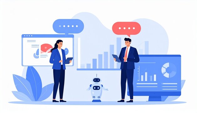 Human&ndash;AI Collaboration in Data Analytics Illustration