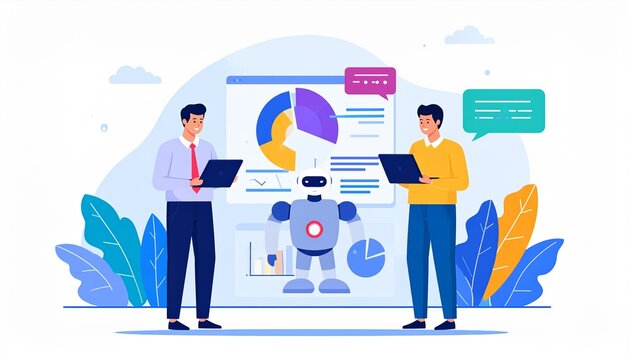 Human&ndash;AI Collaboration in Data Analytics Illustration
