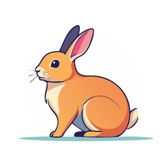 Obraz premium Cute orange cartoon rabbit illustration