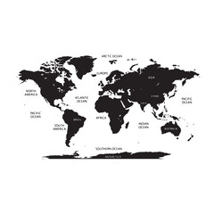 World Political Map Vector – Detailed Global Countries Geography Illustration © Professional Worker